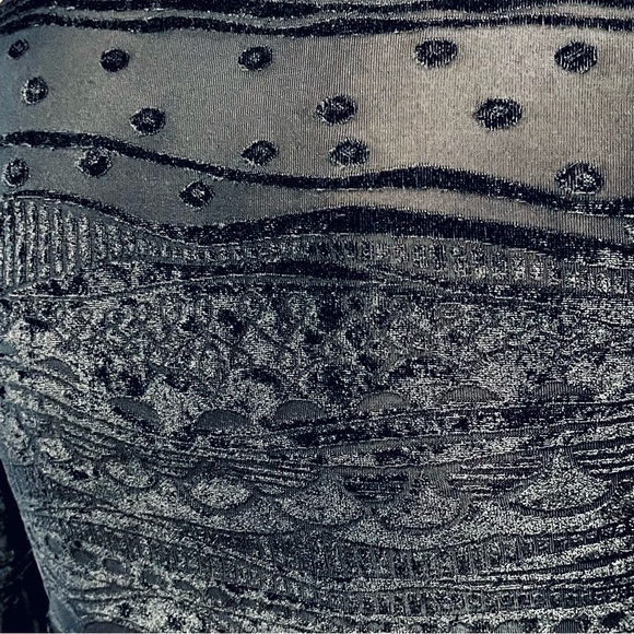 Cosabella Bodysuit Burnout Velvet Med Black Lace Sheer Mesh Textured Sexy Italy - Picture 5 of 14